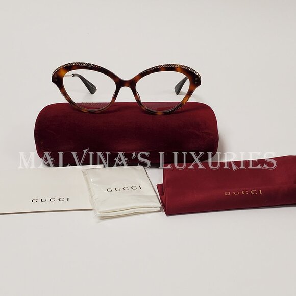 GUCCI GLASSES GG02150 CRYSTAL EMBELLISHED CAT EYE TORTOISESHELL BEE DETAIL - Picture 14 of 14